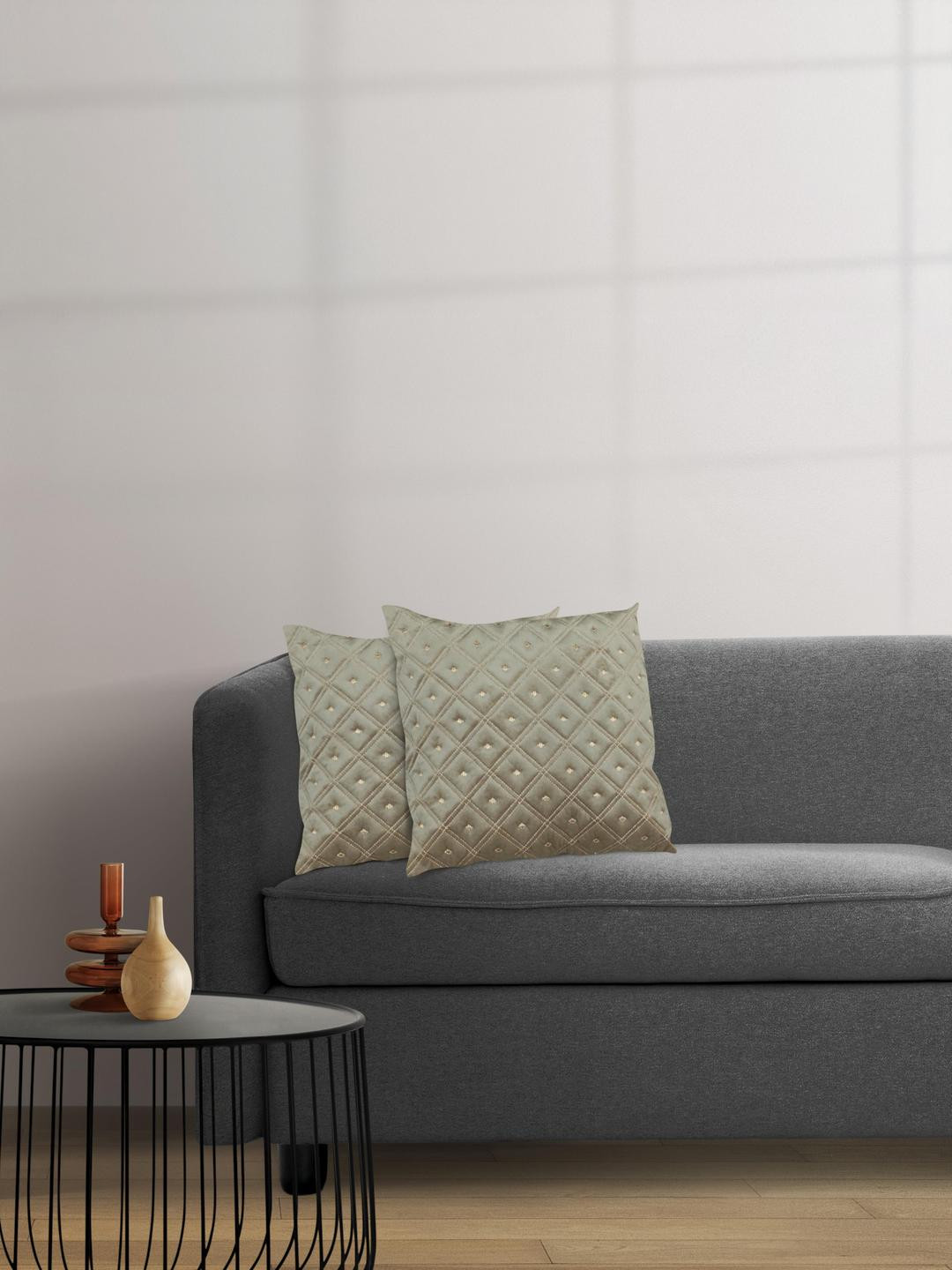 Sun Rise Camel Brown Set of 5 Square Cushion Covers