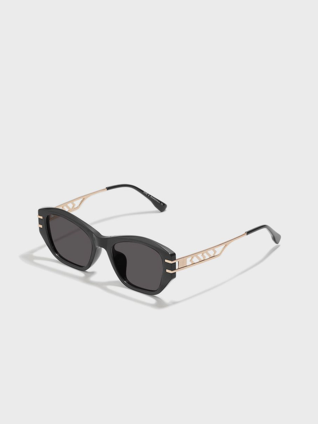 SAM & MARSHALL Women Black Lens & Gold-Toned Cateye Sunglasses GISELE_BLACK_GOLD_20014
