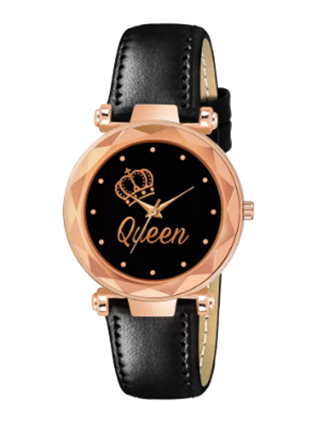 Miss Perfect Women Embellished Dial & Leather Textured Straps Analogue Watch HJ528