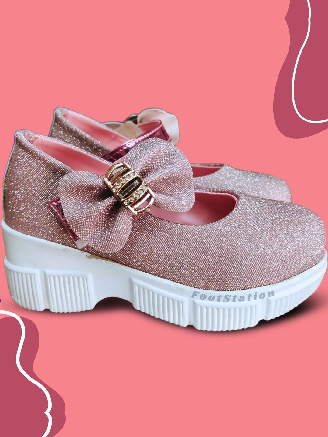 FootStation Kids-Girls Pink Canvas Casual Shoes