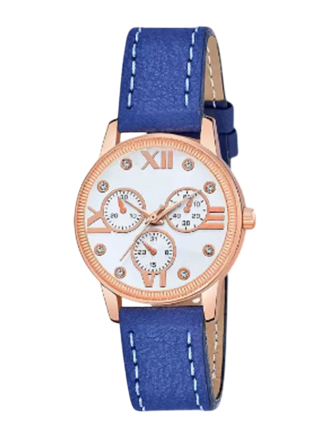 Miss Perfect Women Embellished Dial & Leather Textured Straps Analogue Watch PL459