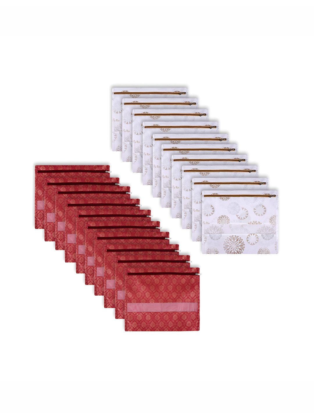 Aura White 20 Pieces Printed Drawer Organisers