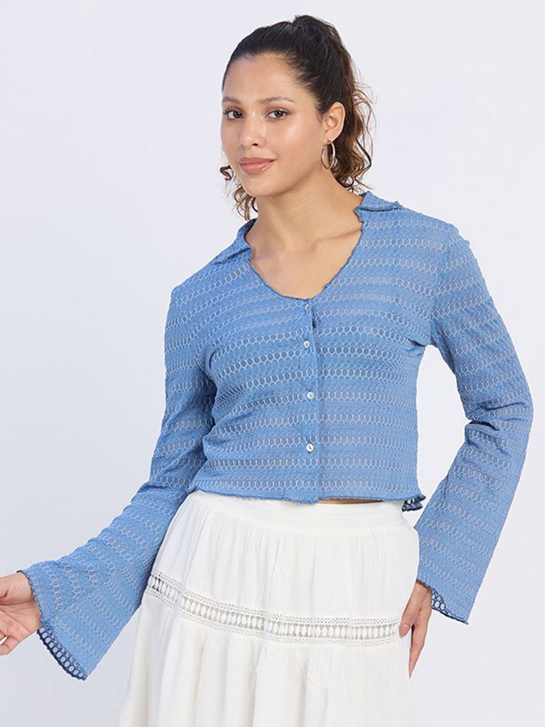 PINACOLADA Tufts Textured-Knitted Top