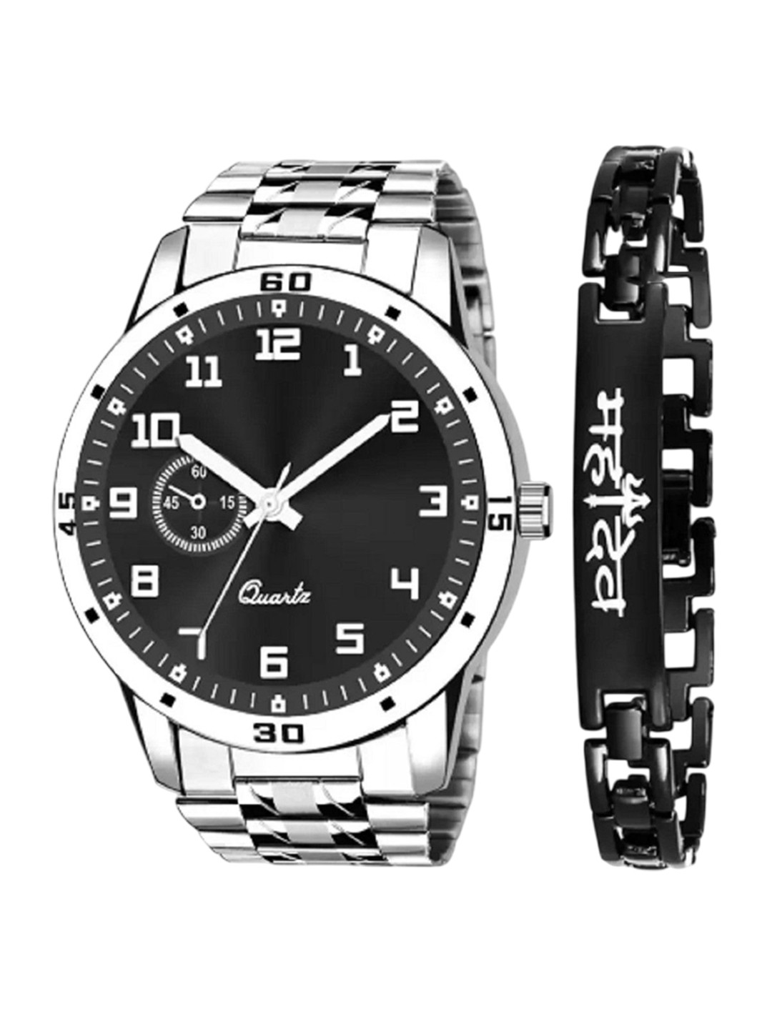 Miss Perfect Men Bracelet with Analogue Watch Gift Sets jk_611