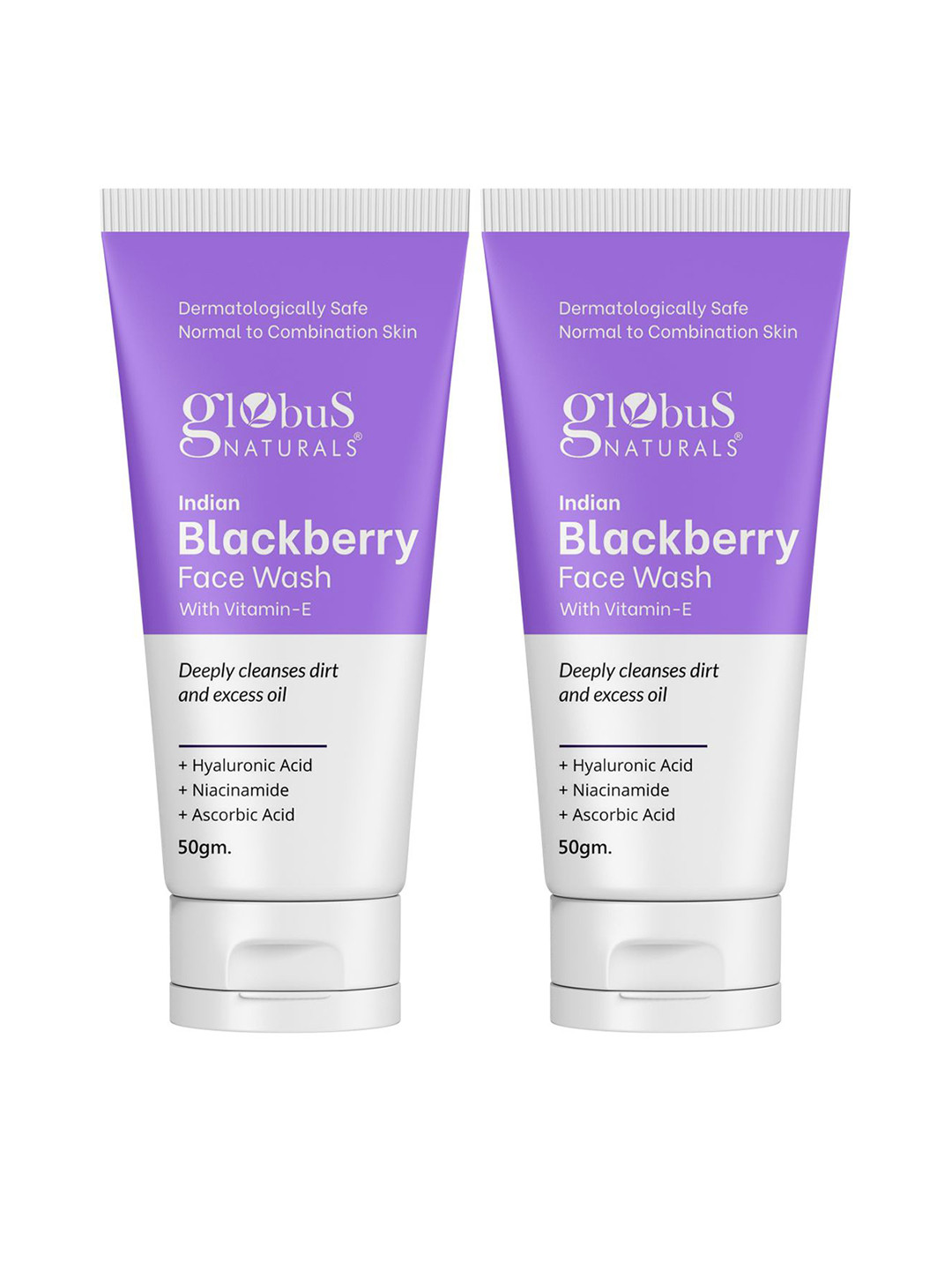 Globus naturals Set Of 2 Indian Blackberry Face Wash- 50 g Each