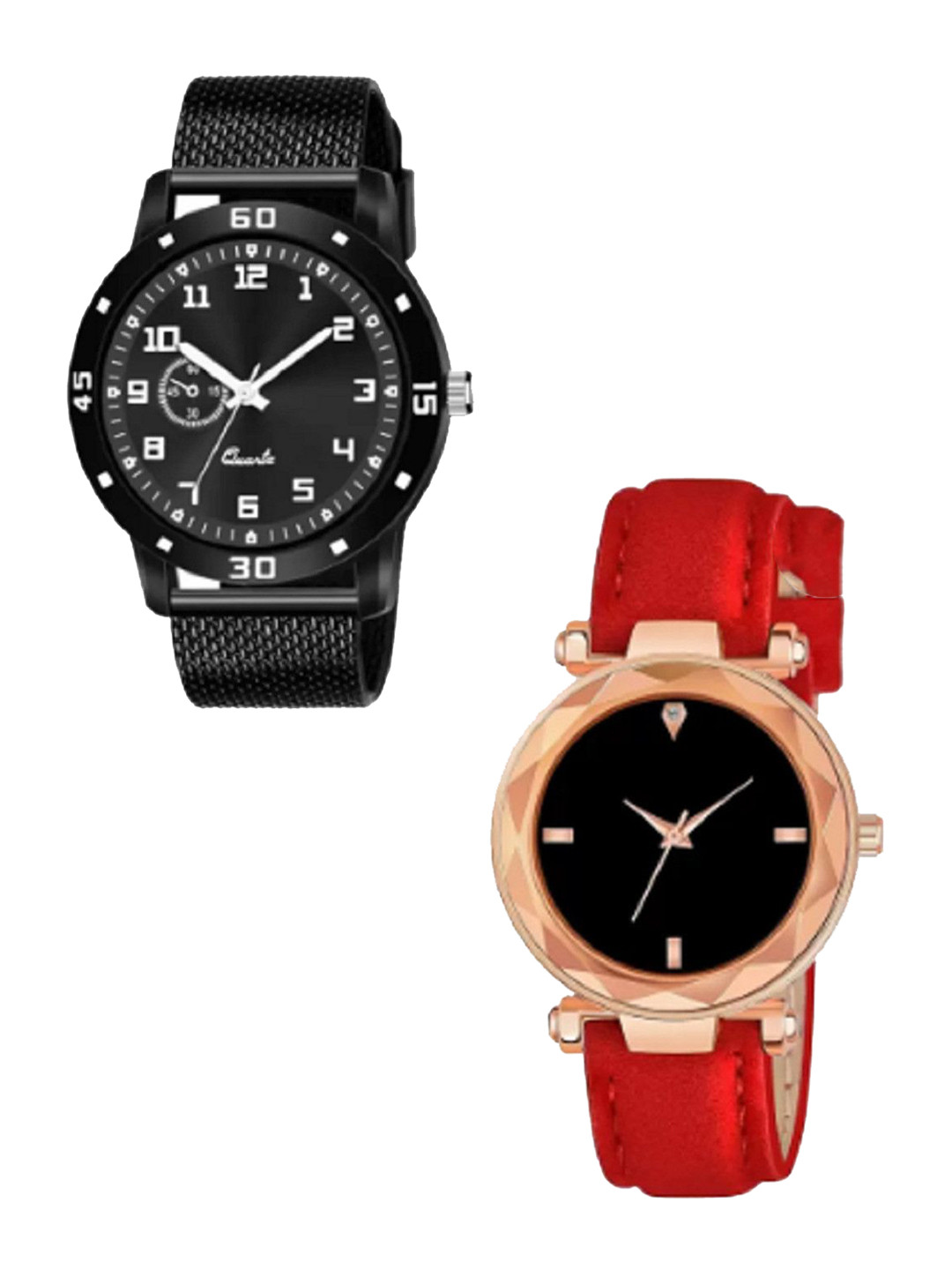 Miss Perfect Unisex Set Of 2 Dial & Straps Analogue Watch LJ291