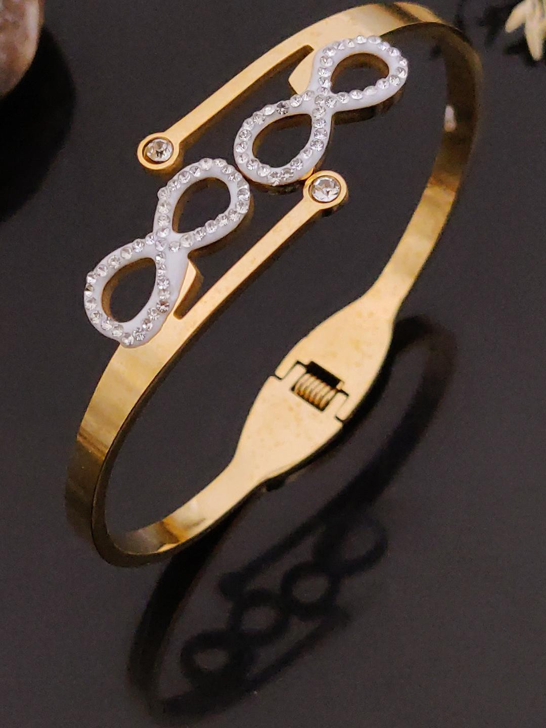 Moda Rapido Gold Stainless Steel Bangle-Style Bracelet