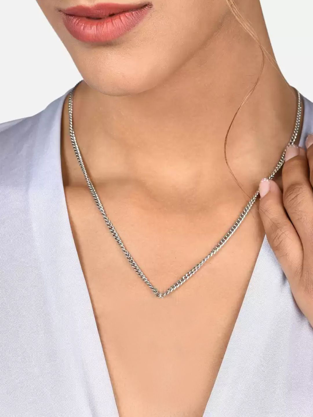 Feel style Unisex Silver-Plated Link Chain