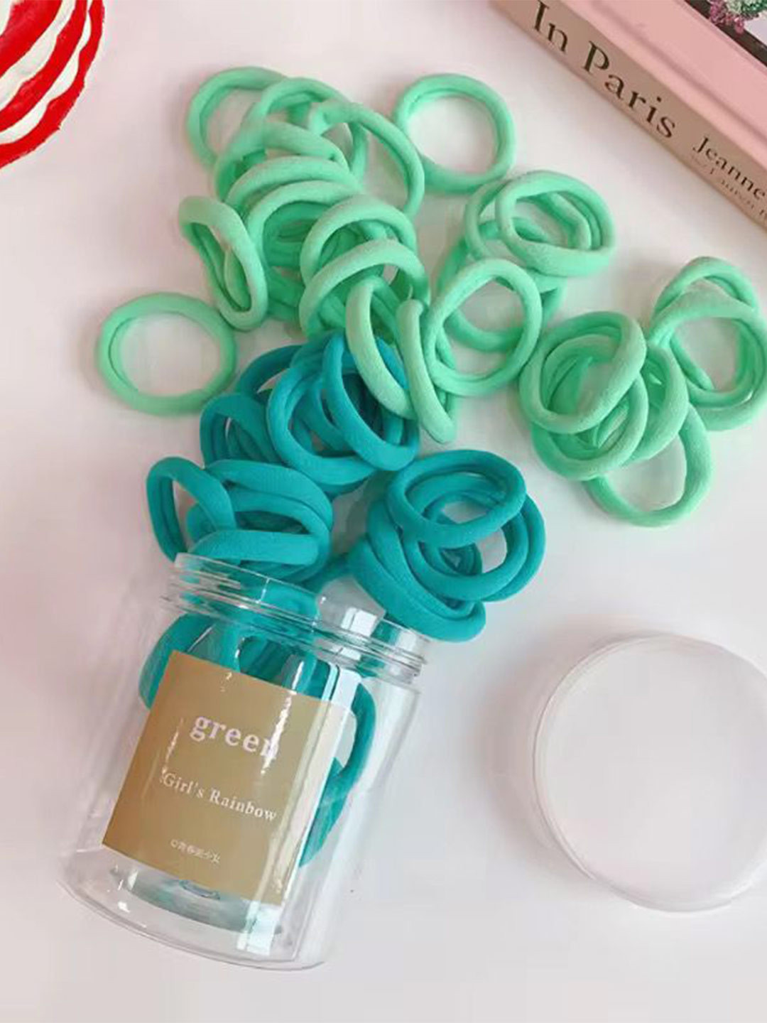 Radhya Accessories Women Cotton Candy Set of 50 Hairties