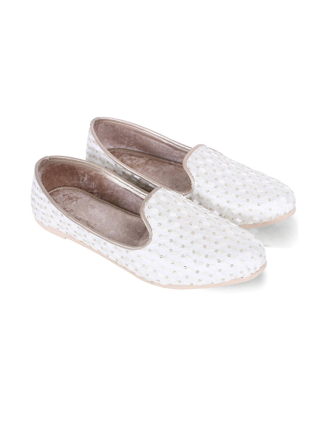 DFR Men Cream Textile  Loafers