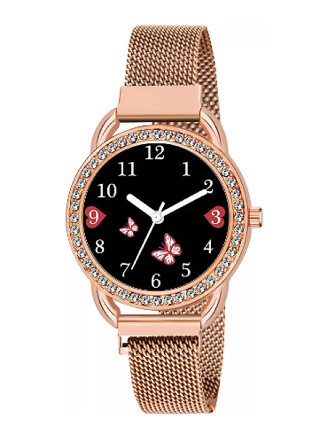 Miss Perfect Women Embellished Dial & Bracelet Style Straps Analogue Watch DF74