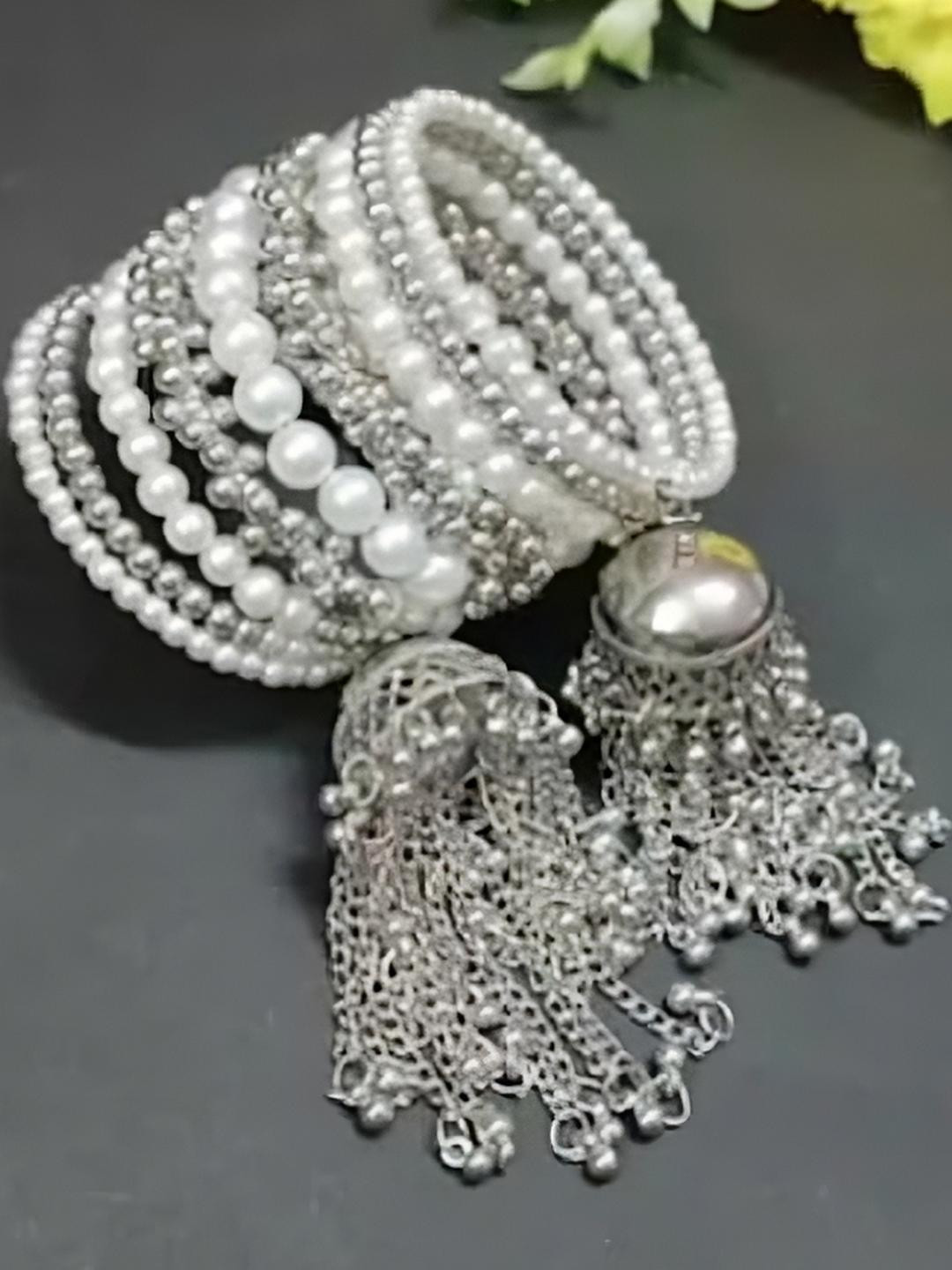 Grace Collections Silver Metal Bracelet
