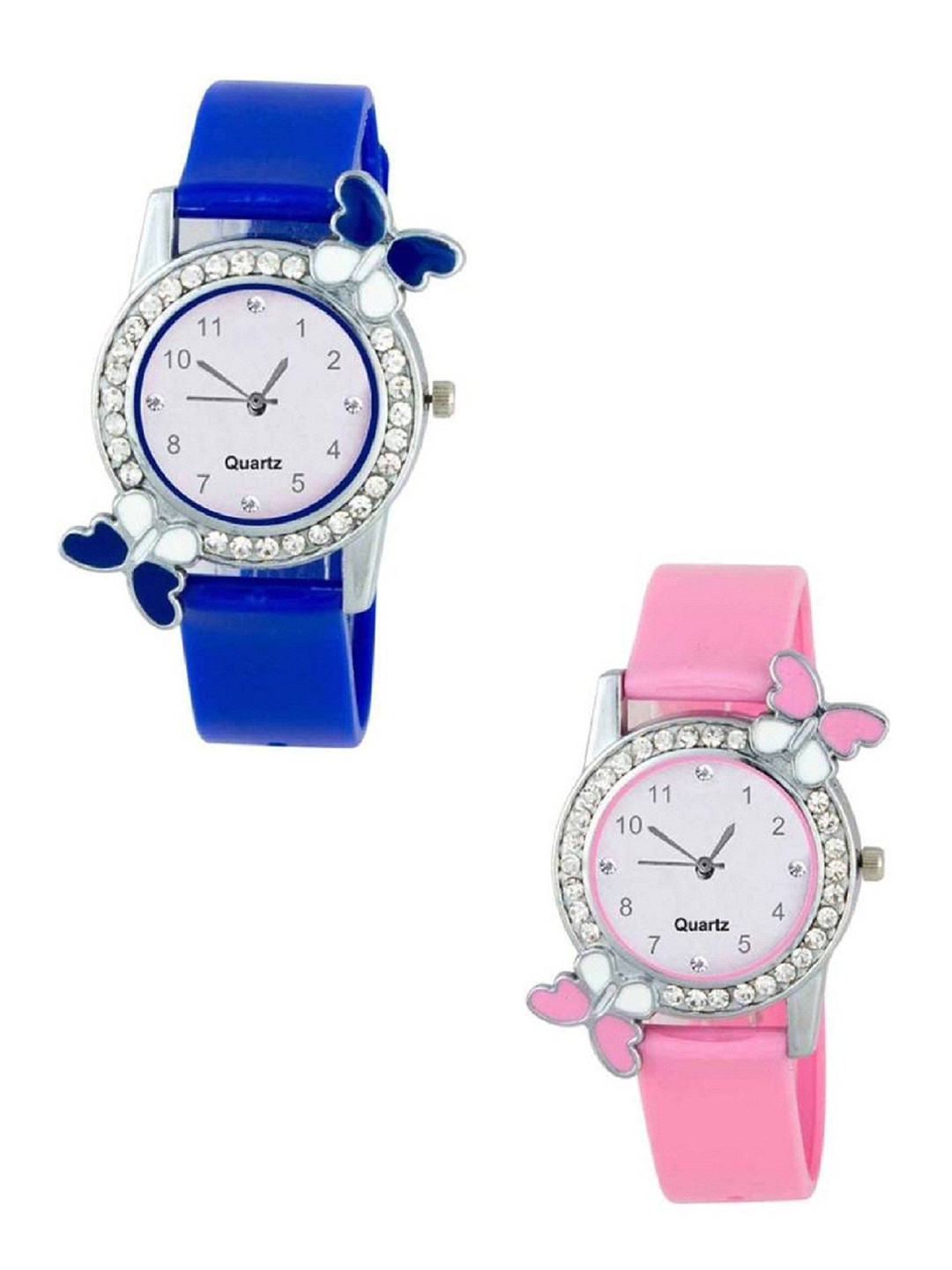 Miss Perfect Women Set of 2 Embellished Dial & Straps Analogue Watch a 1186