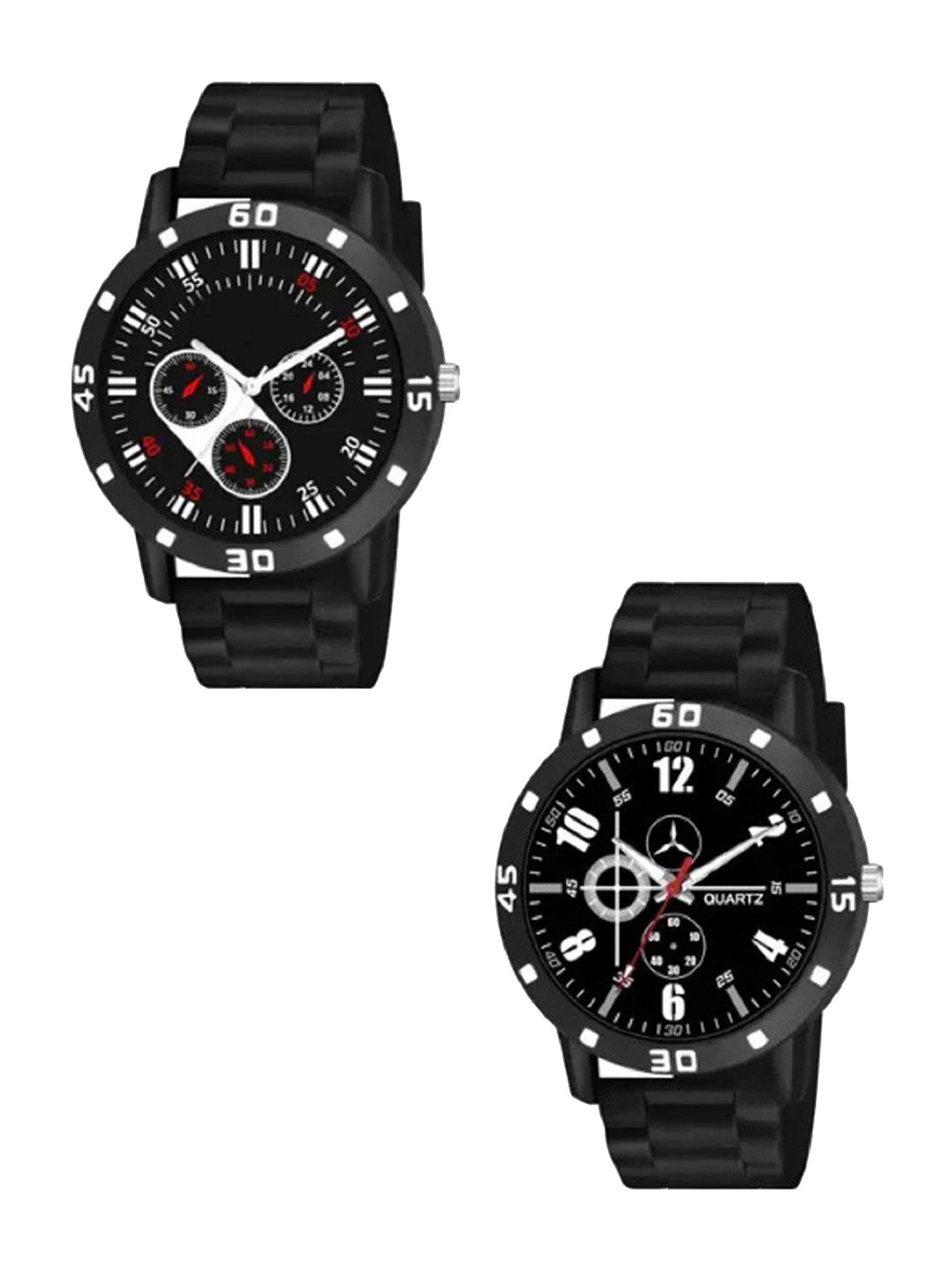 Miss Perfect Men Pack of 2 Dial & Textured Straps Analogue Watch SCC465