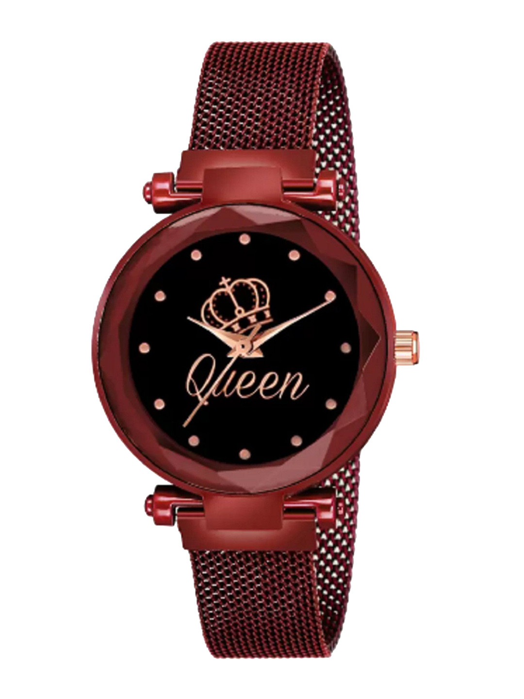 Miss Perfect Women Embellished Dial & Bracelet Style Straps Analogue Watch DF106