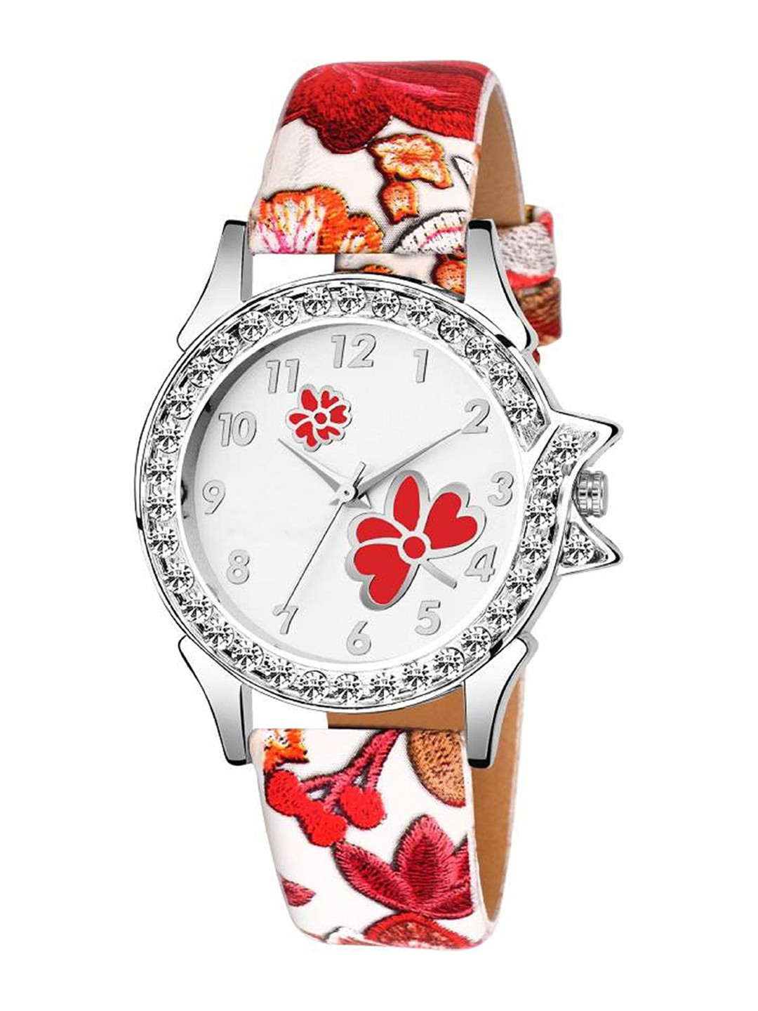 Miss Perfect Women Embellished Dial & Leather Straps Analogue Watch ni352