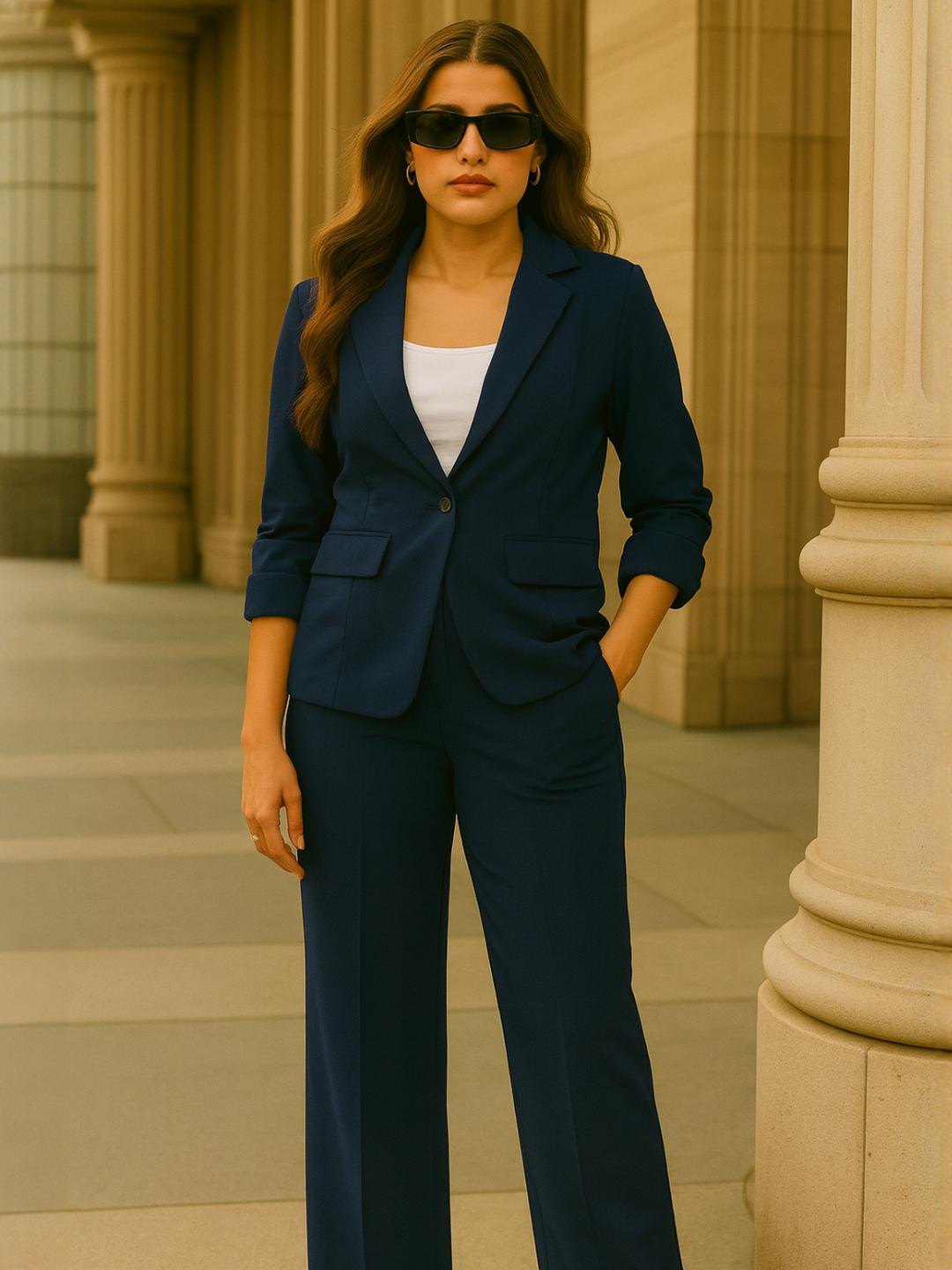 Roadster Women Formal Blazer And Trousers Co-ord Set