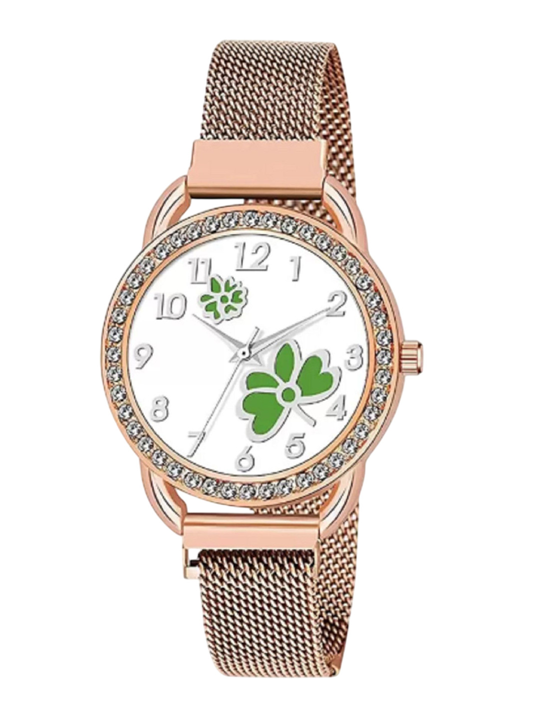 Miss Perfect Women Embellished Dial & Bracelet Style Straps Analogue Watch DF128