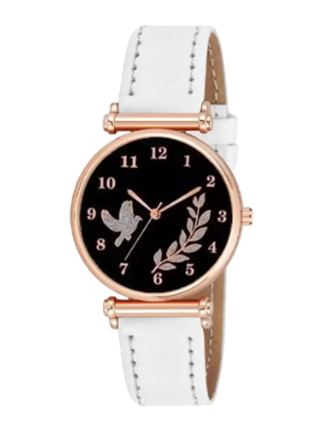 Miss Perfect Women Printed Dial & Leather Cut Work Straps Analogue Watch QE157