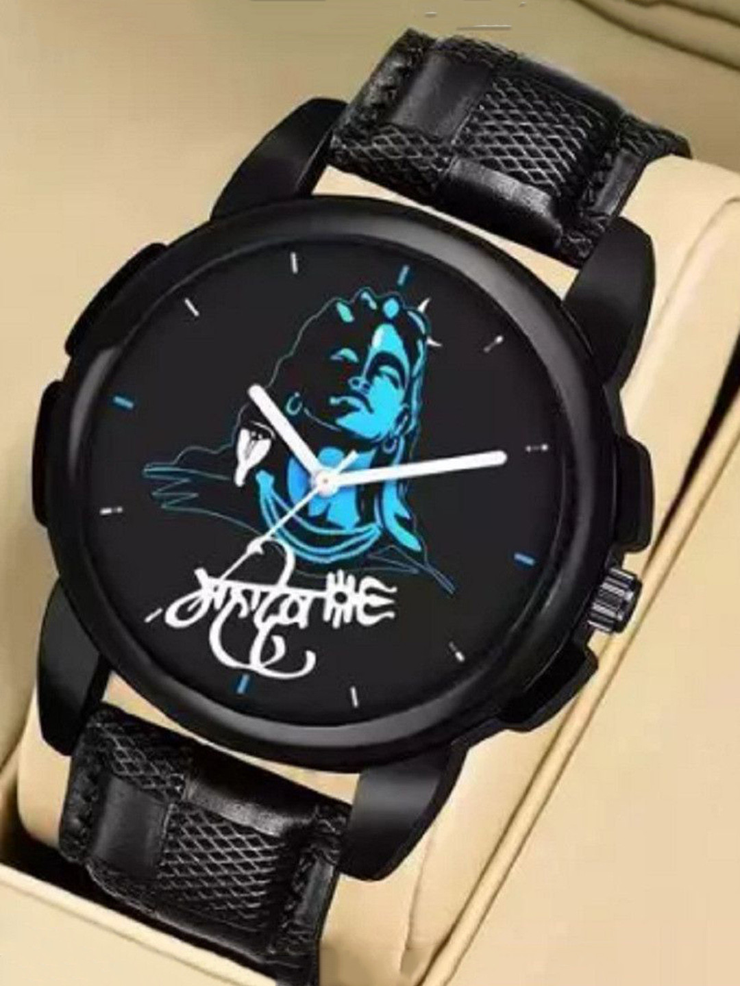 Miss Perfect Men Printed Round Dial & Leather Straps Watch ACC451