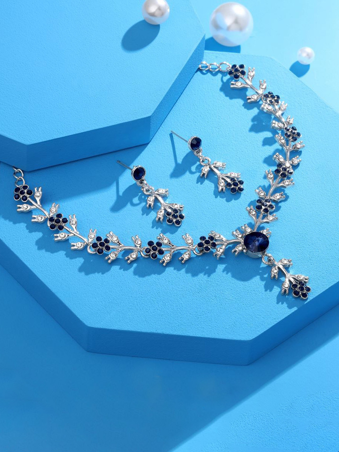 Atasi International Montana Crystal & American Diamond Style Necklace and Earrings