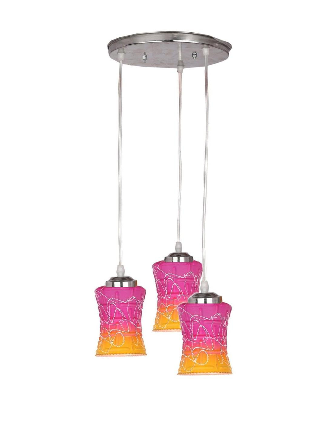 SOMIL Pink Glass Cylinder Ceiling Lamps