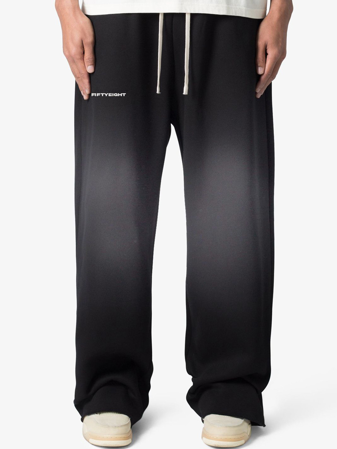 FiftyEight Men Faded Relaxed-Fit Cotton Track Pants