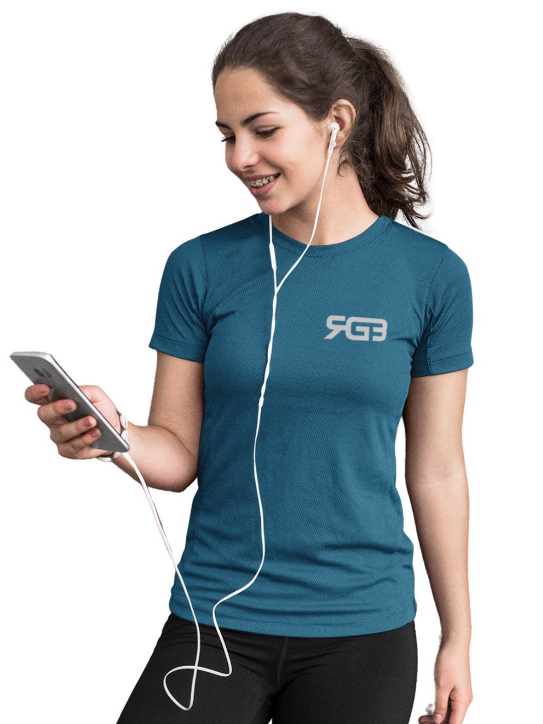 3Colors Women Moisture Wicking Solid Round Neck T-shirt