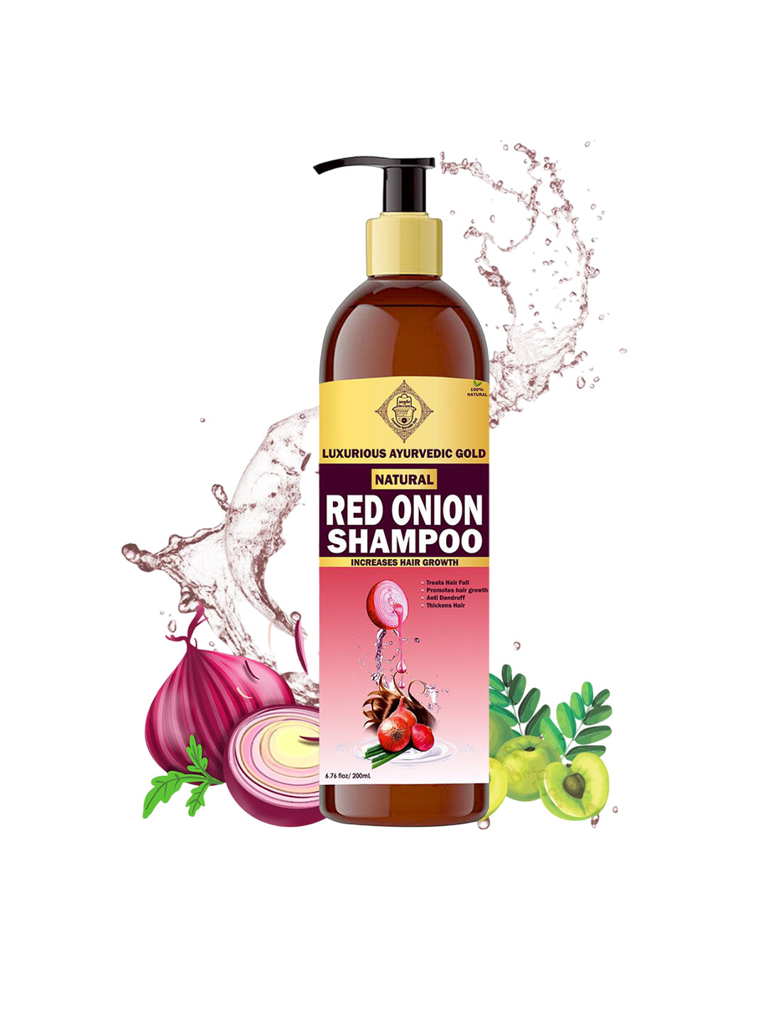 Luxurious Ayurvedic Gold Red Onion Shampoo- 200 ml