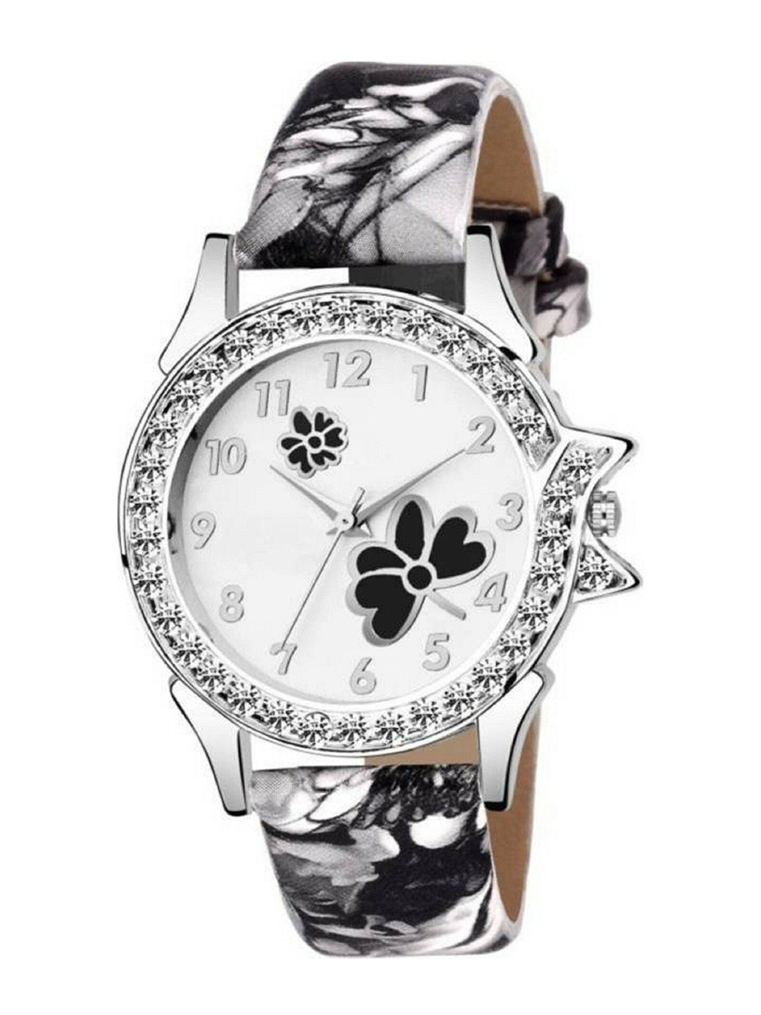 Miss Perfect Women Embellished Dial & Leather Straps Analogue Watch JK289