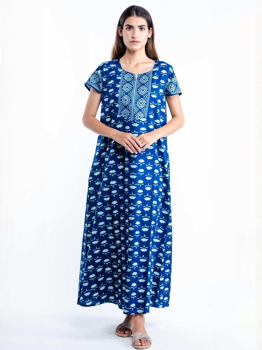 Nihsamah Printed Maxi Nightdress