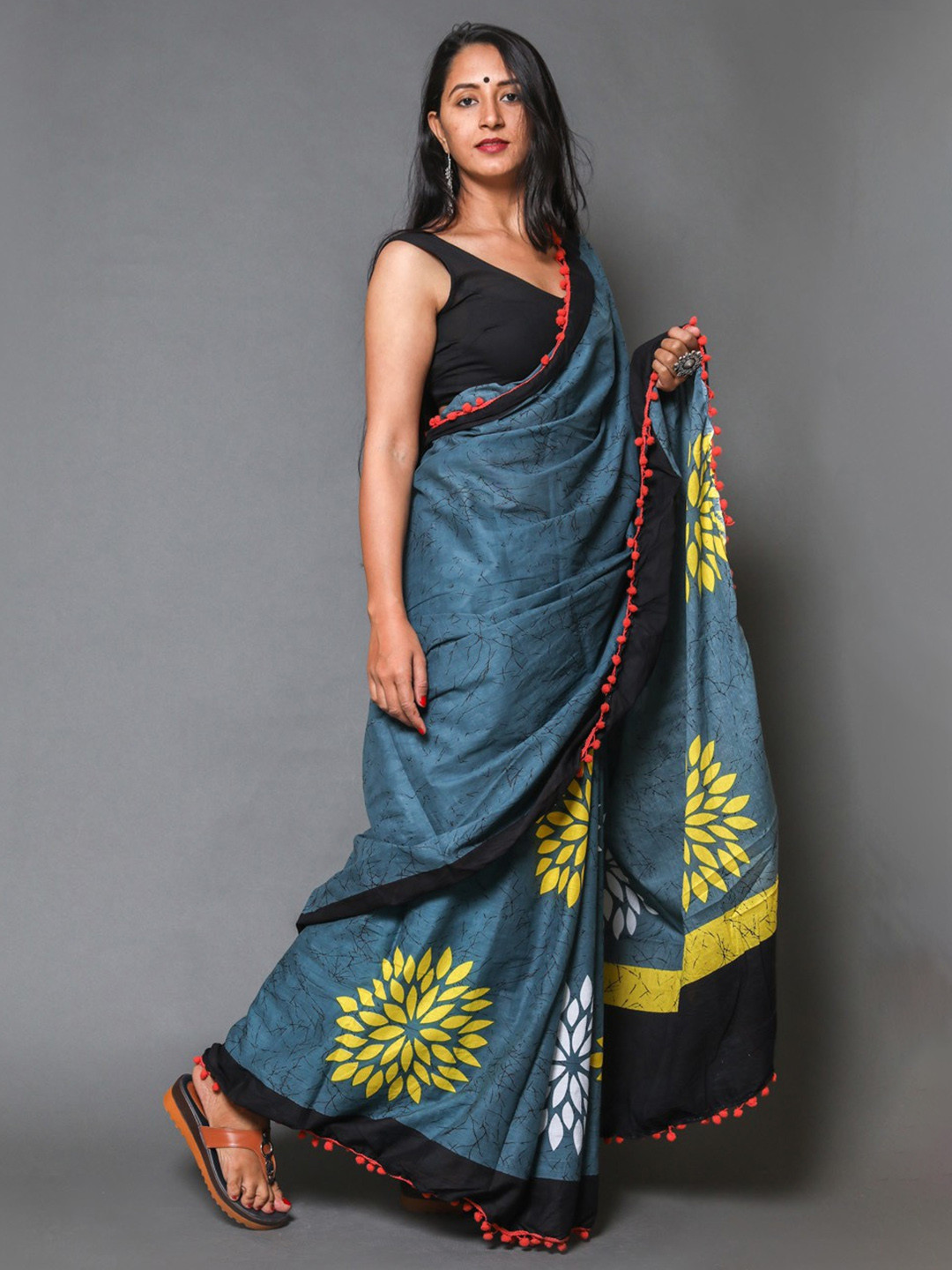 Dastkar Ethnic Motifs Printed Pure Cotton Block Print Sarees
