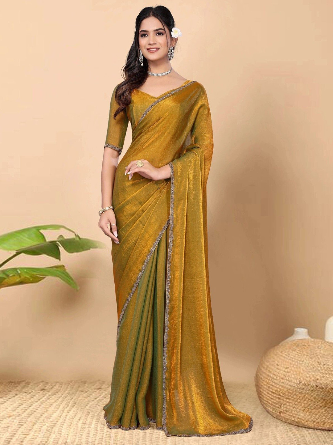 NIYAMI Embellished Art Silk Kanjeevaram Saree