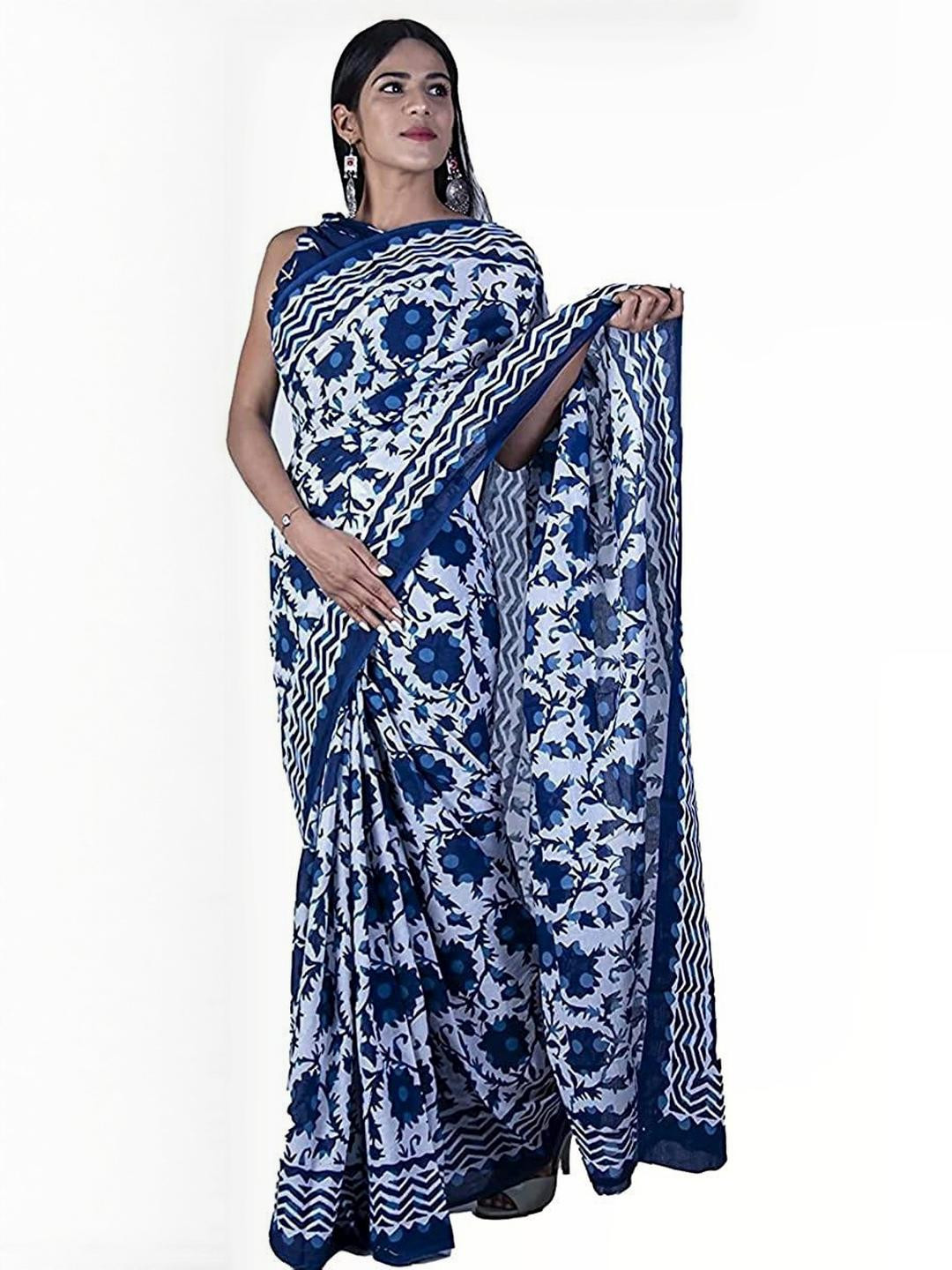 Pinkcity Trade World Multi Pure Cotton Ikat Sarees