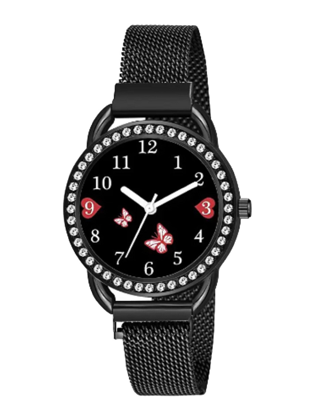 Miss Perfect Women Embellished Dial & Bracelet Style Straps Analogue Watch DF73