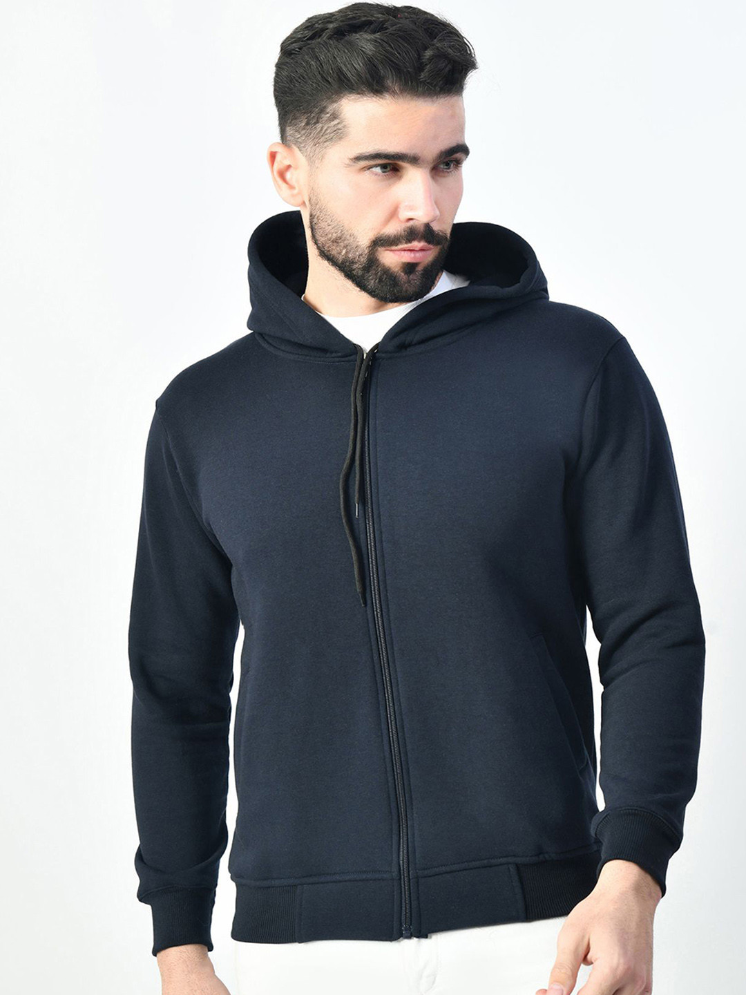 BAESD Fleece Lightweight Open Front Long Sleeves Hooded Jacket