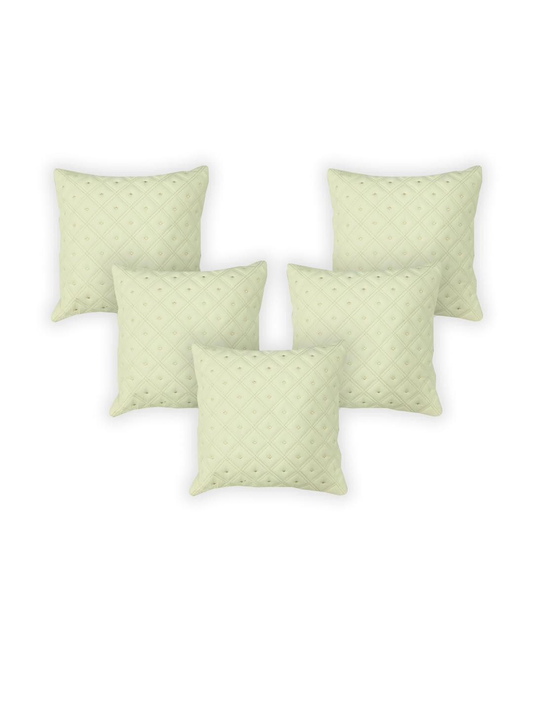 Sun Rise Yellow Set of 5 Geometric Square Cushion Covers