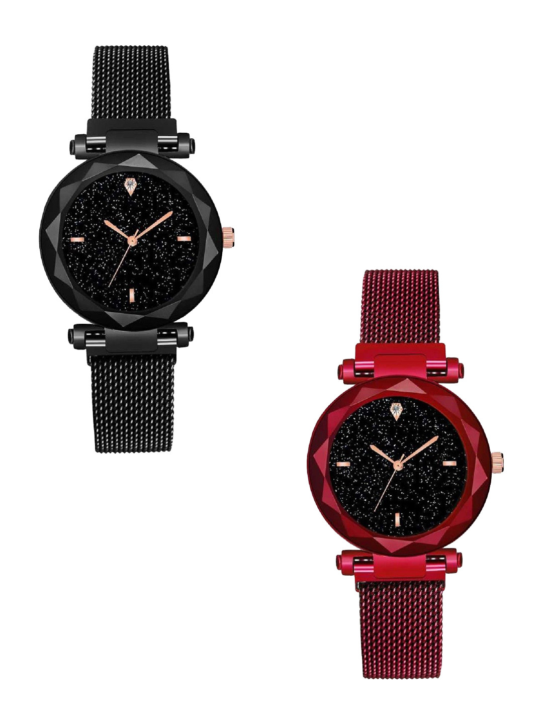 Miss Perfect Women Pack Of 2 Round Dial & Bracelet Style Straps Analogue Watch ar1468