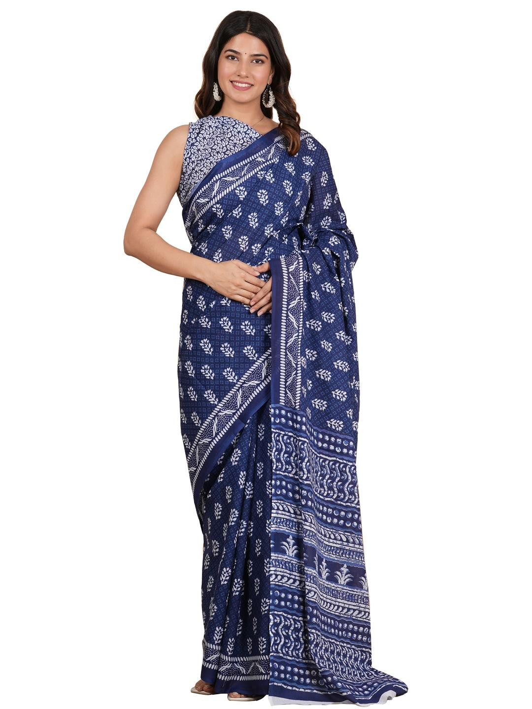 Dastkar Bagh Printed Pure Cotton Block Print Saree