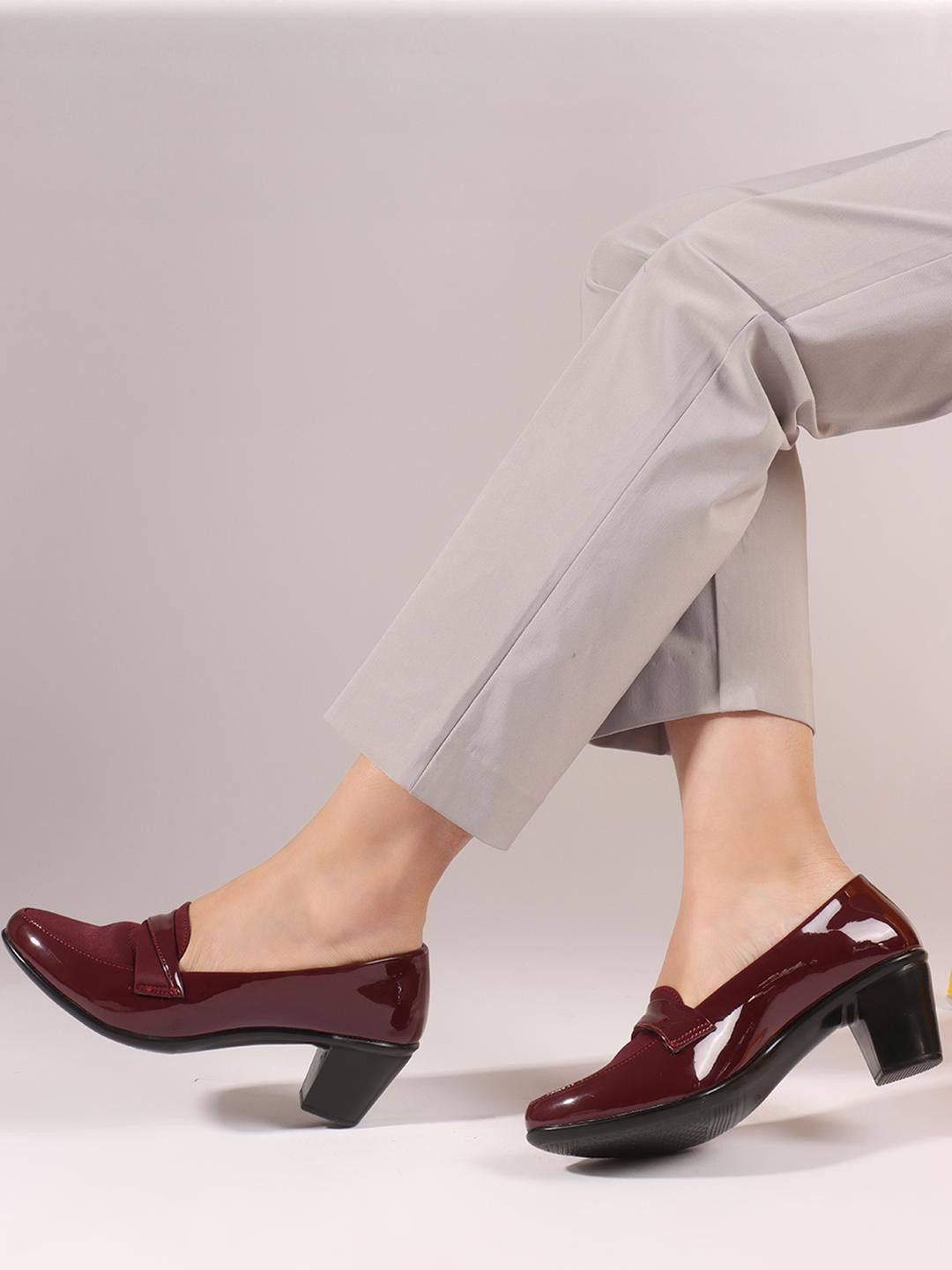 Dollphin Maroon Block Pumps