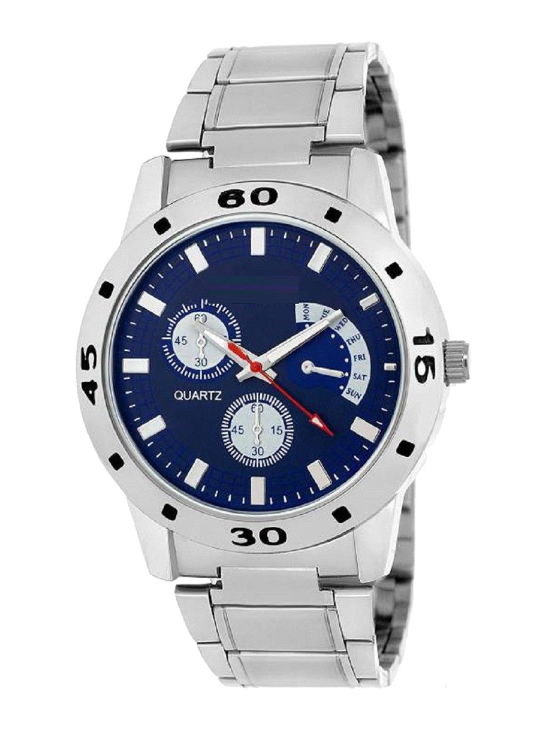 Miss Perfect Men Embellished Dial & Bracelet Style Straps Analogue Watch a 978