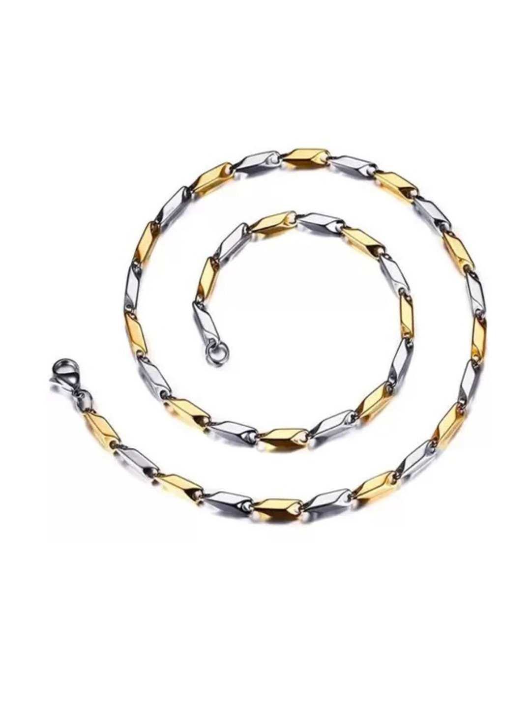 Feel style Unisex Stainless Steel Gold-Plated Statement Necklace And Chain