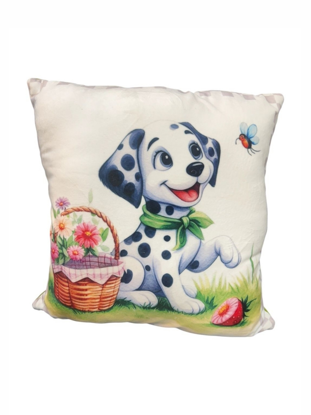 LOMAA White & Green Animal Printed Square Cushion Cover