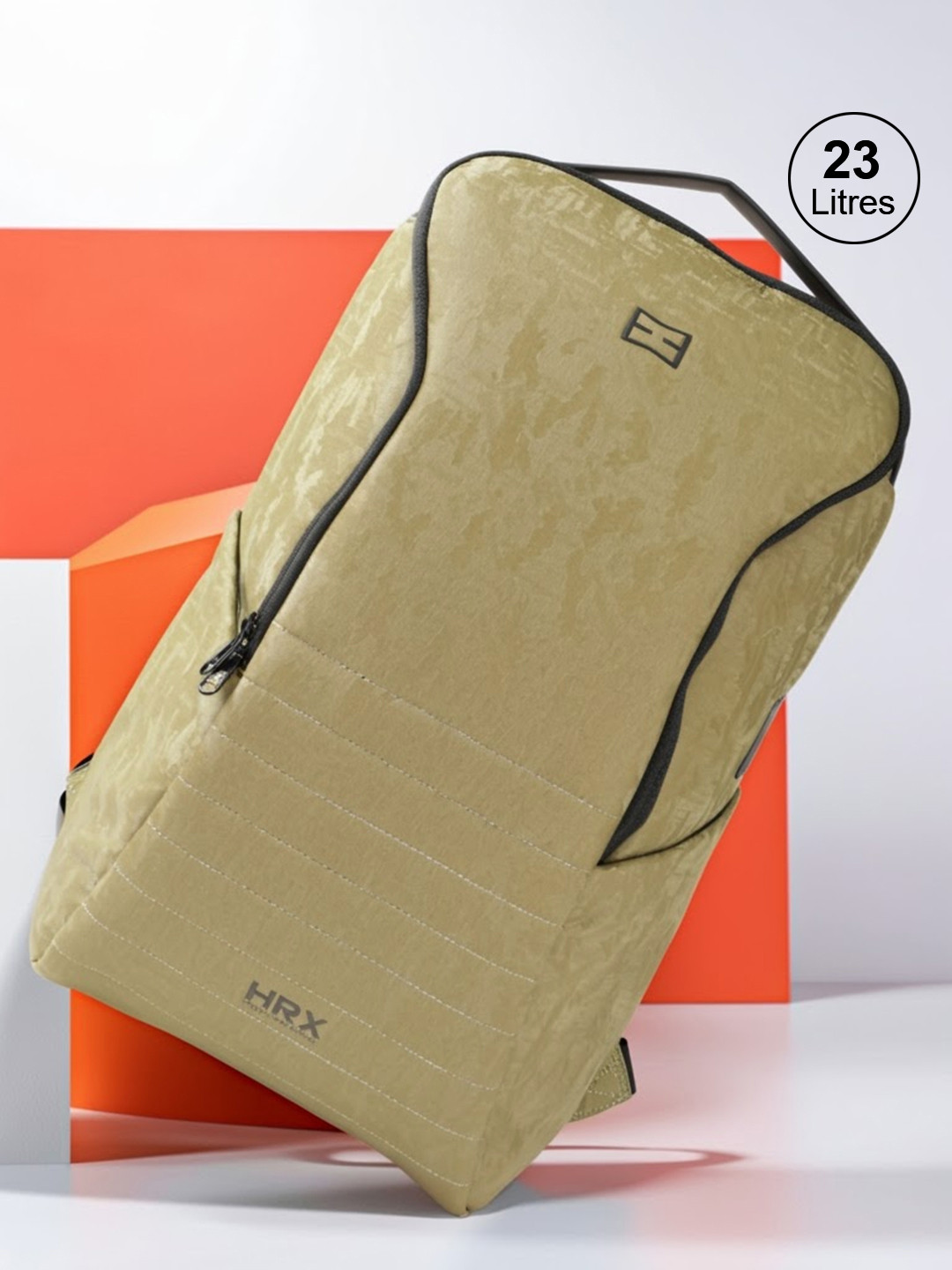 HRX by Hrithik Roshan Unisex Olive & Black Camouflage Backpack with USB Charging Port 23L