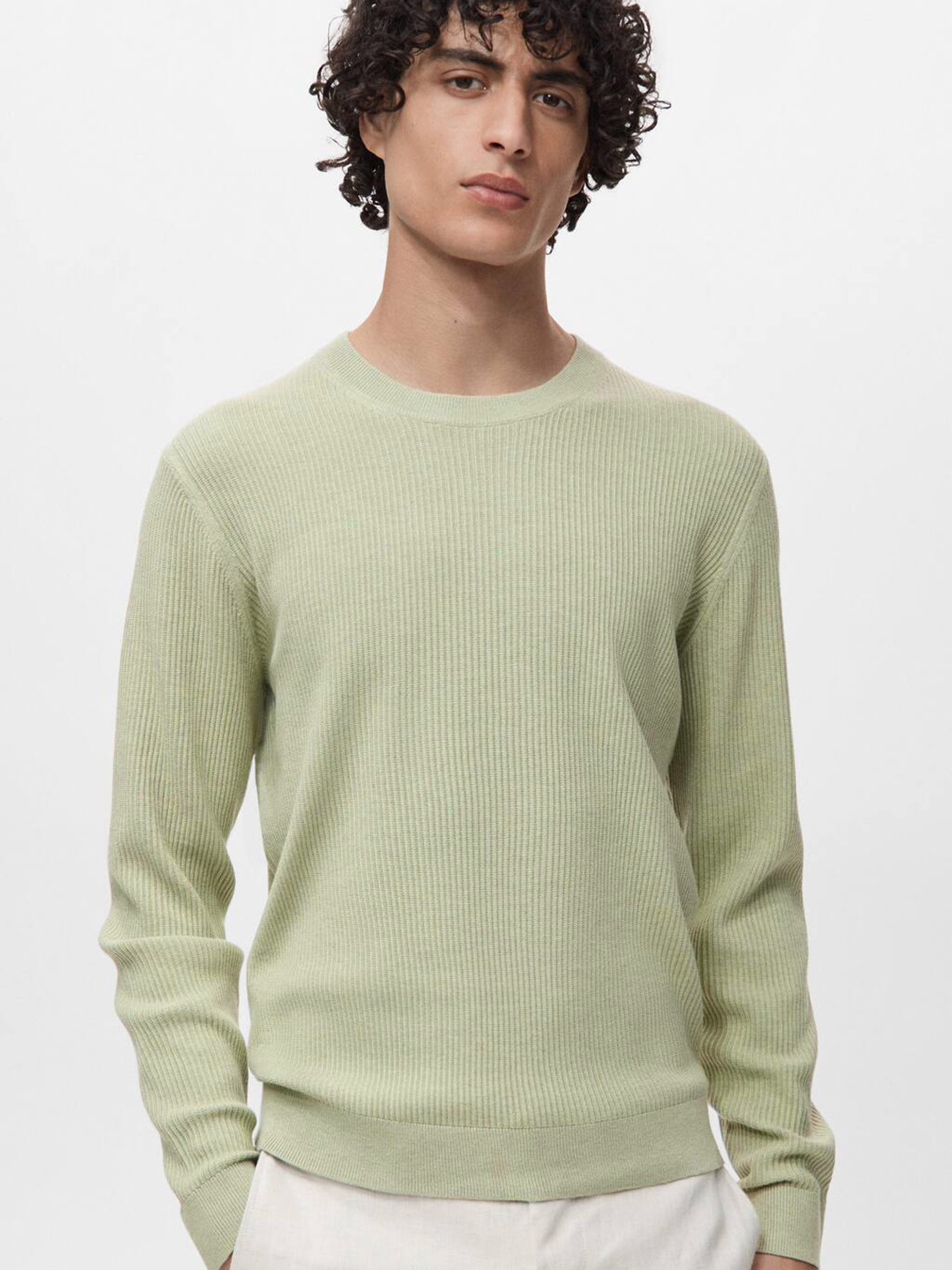 MANGO MAN Men Ribbed Pullover