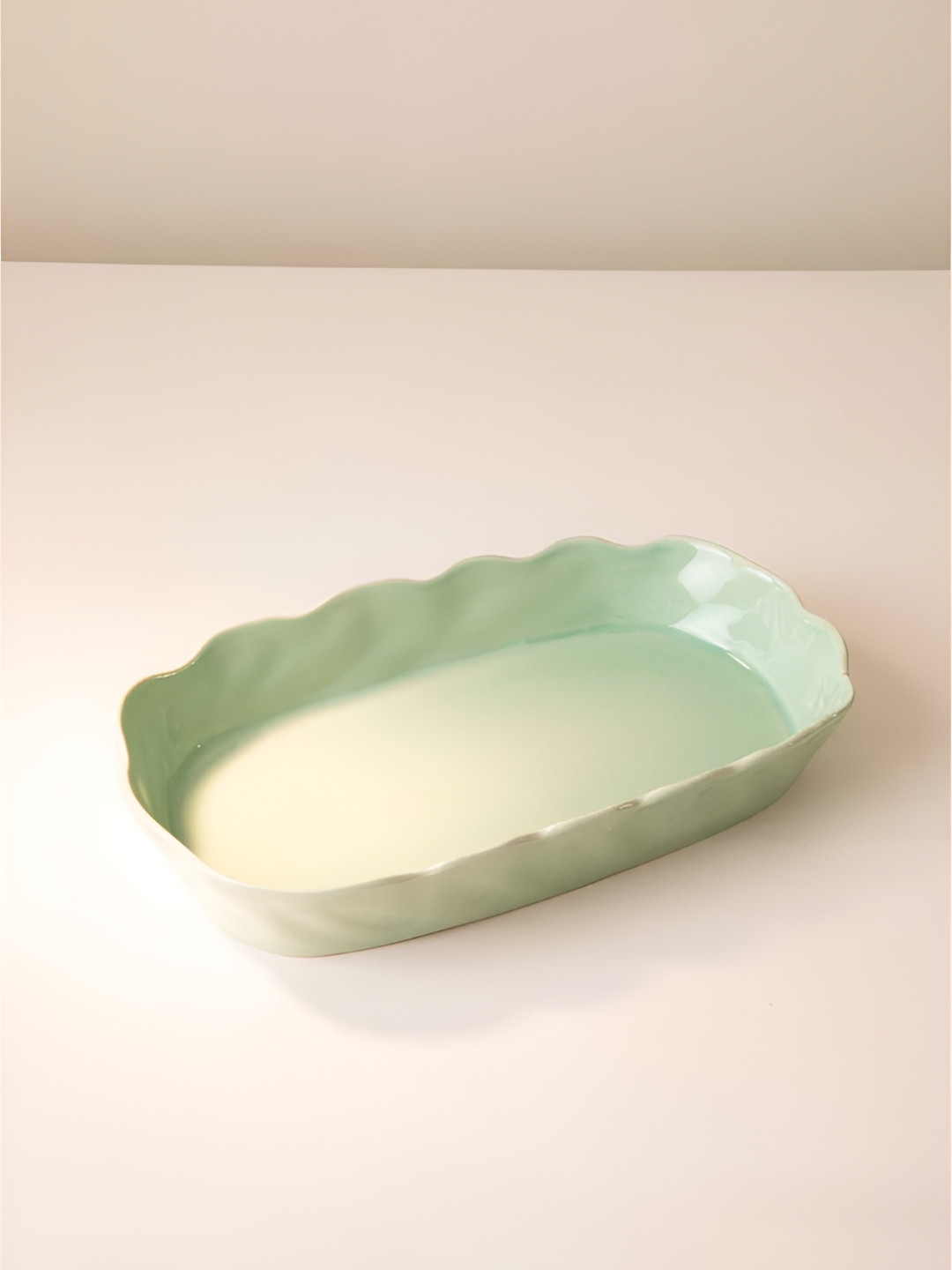 FREEDOM TREE Color Pop Green Ceramic Baking Dish Bakeware