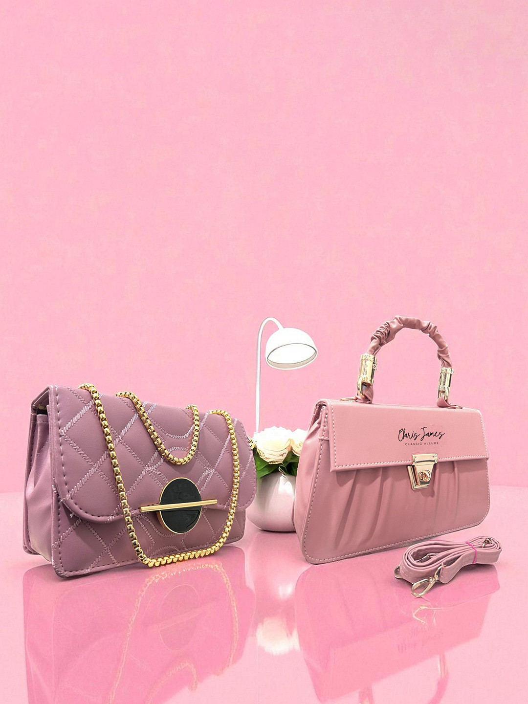 CLARIS JAMES Pack Of 2 Cross Body Sling Bag With Quilted Details