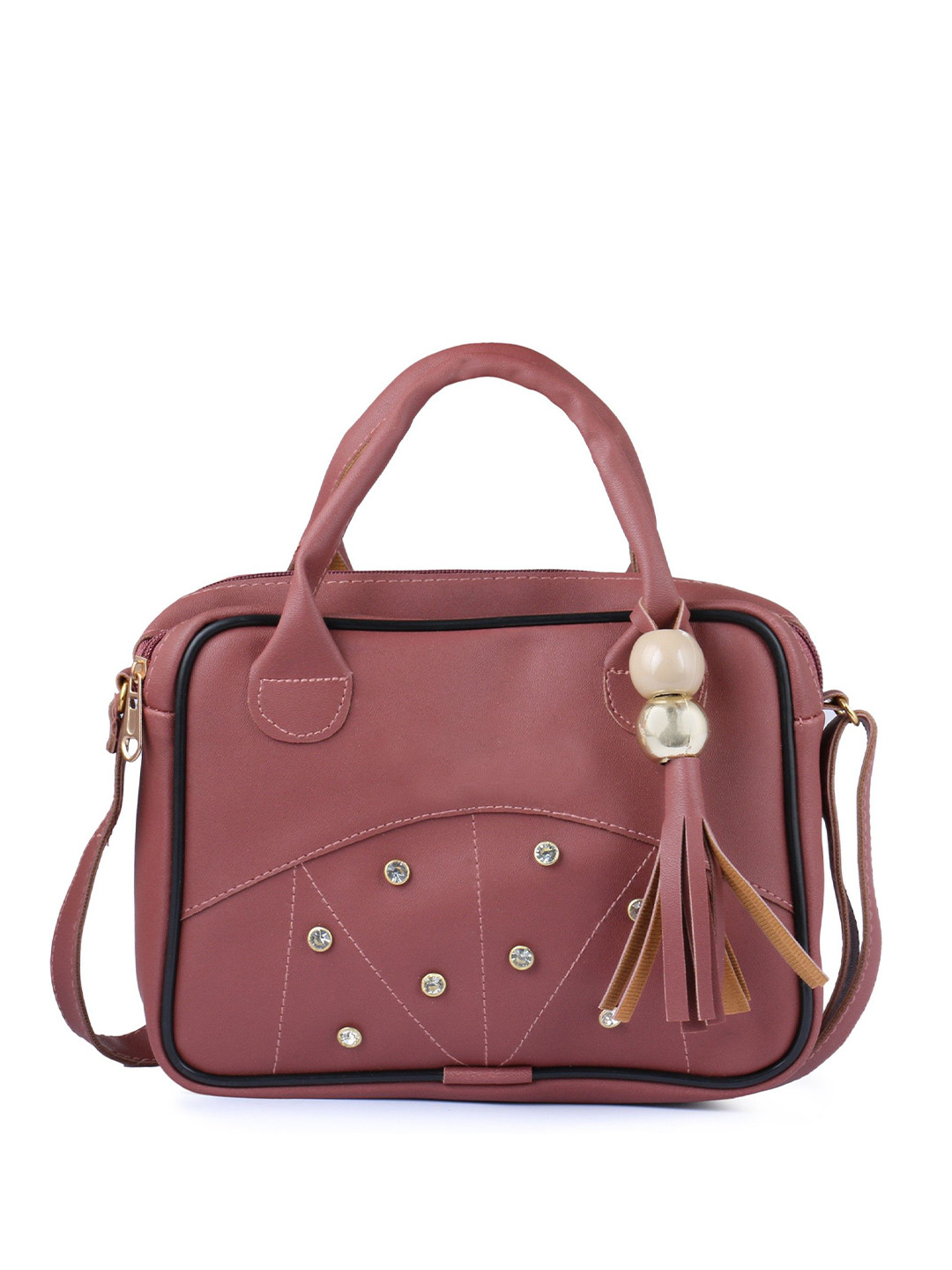 RITUPAL COLLECTION Structured Handheld Bag with Tasselled