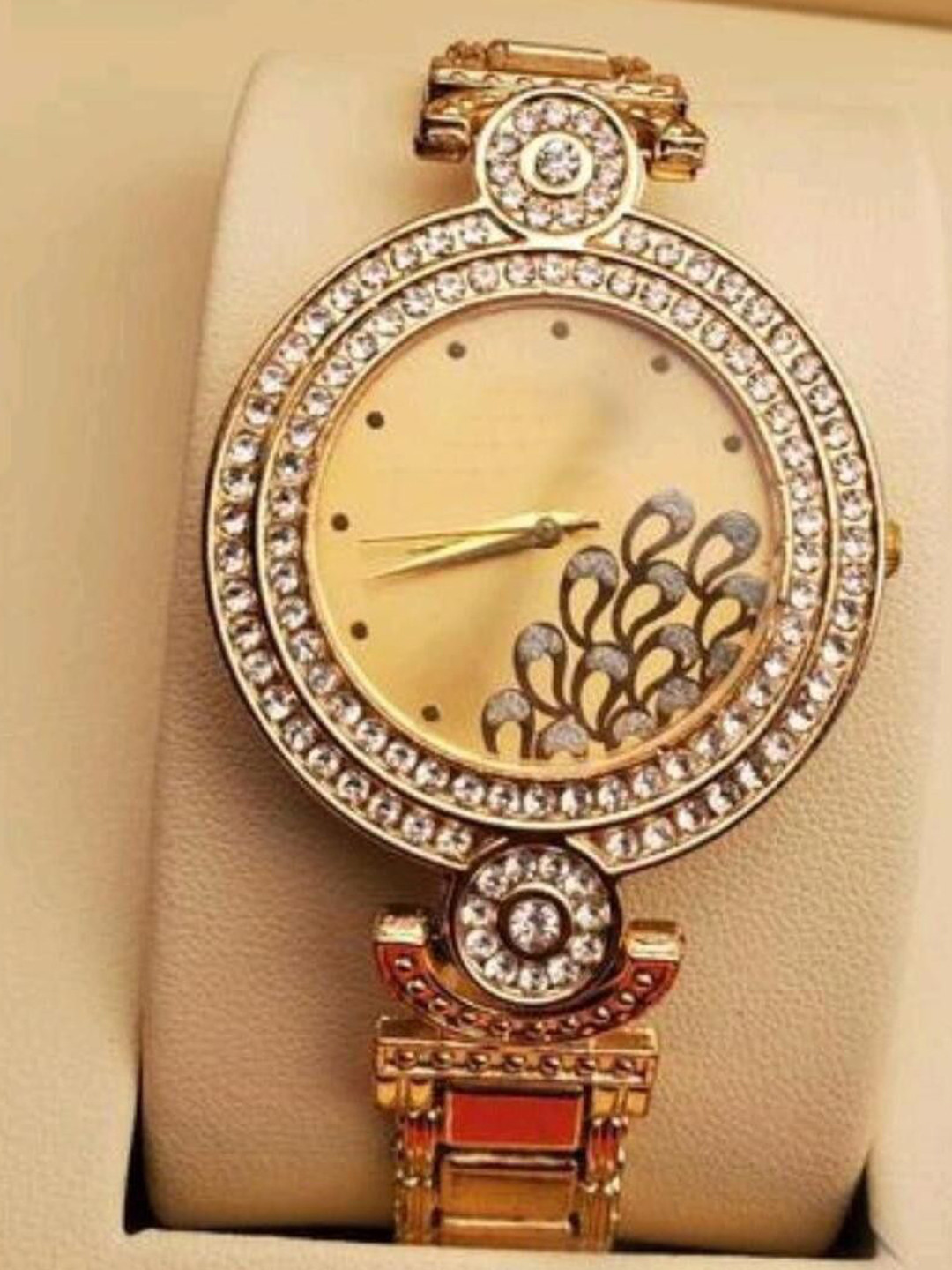 Miss Perfect Women Embellished Dial & Bracelet Style Straps Analogue Watch Aki62