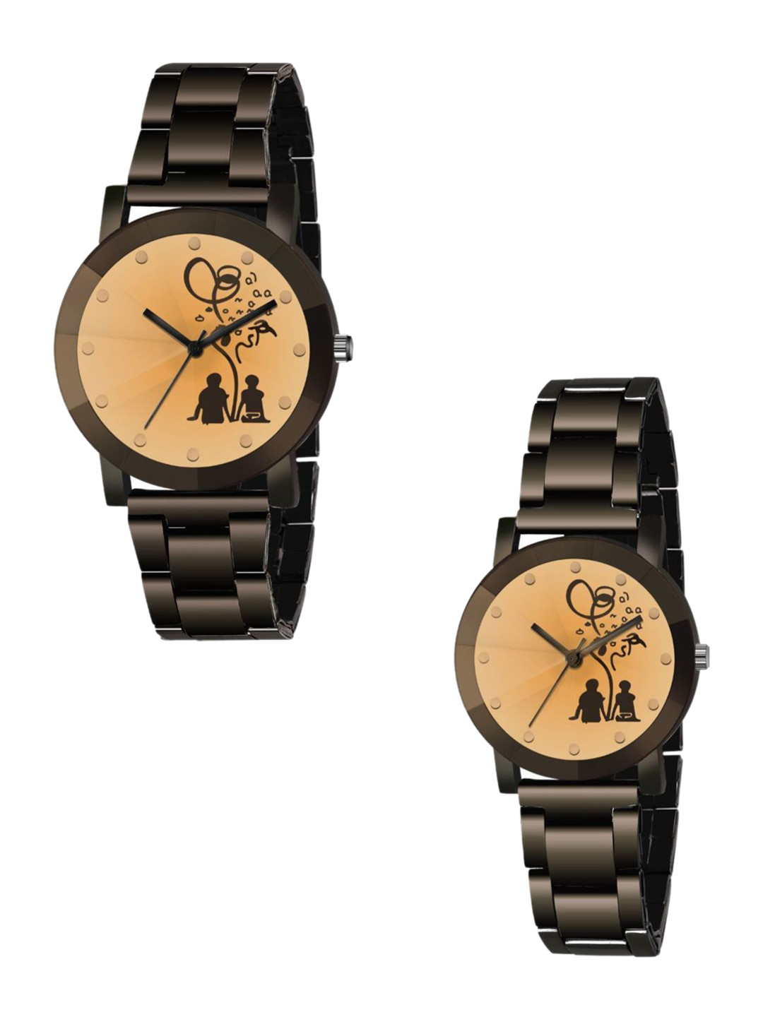 Miss Perfect Unisex Set of 2 Printed Dial & Bracelet Style Straps Analogue Watch TrM29
